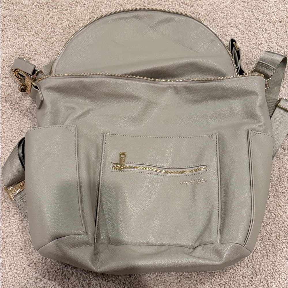 Fawn Design Light Gray Convertible Crossbody Backpack
